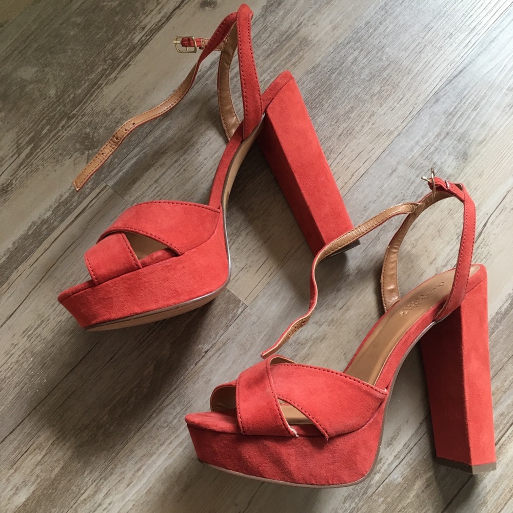 Rust Orange Platform Sandals - Picture 11 of 13